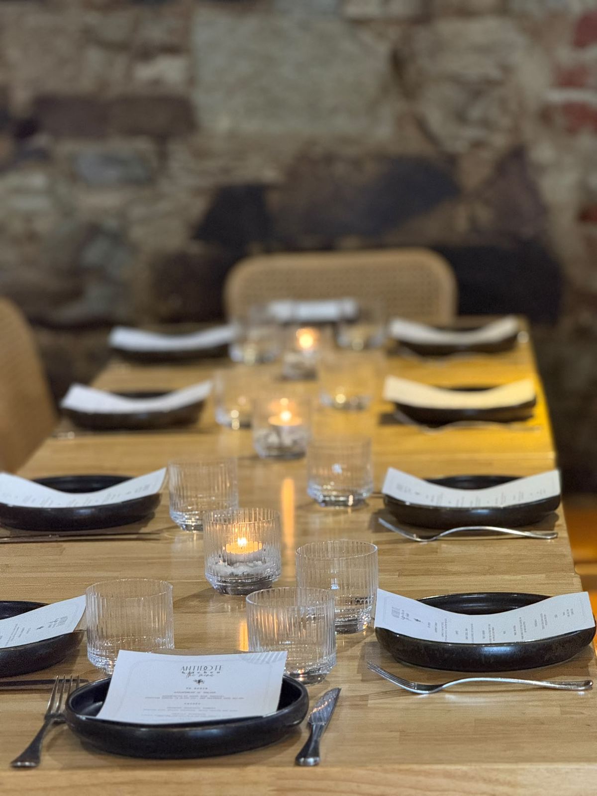 Candlelit table setting