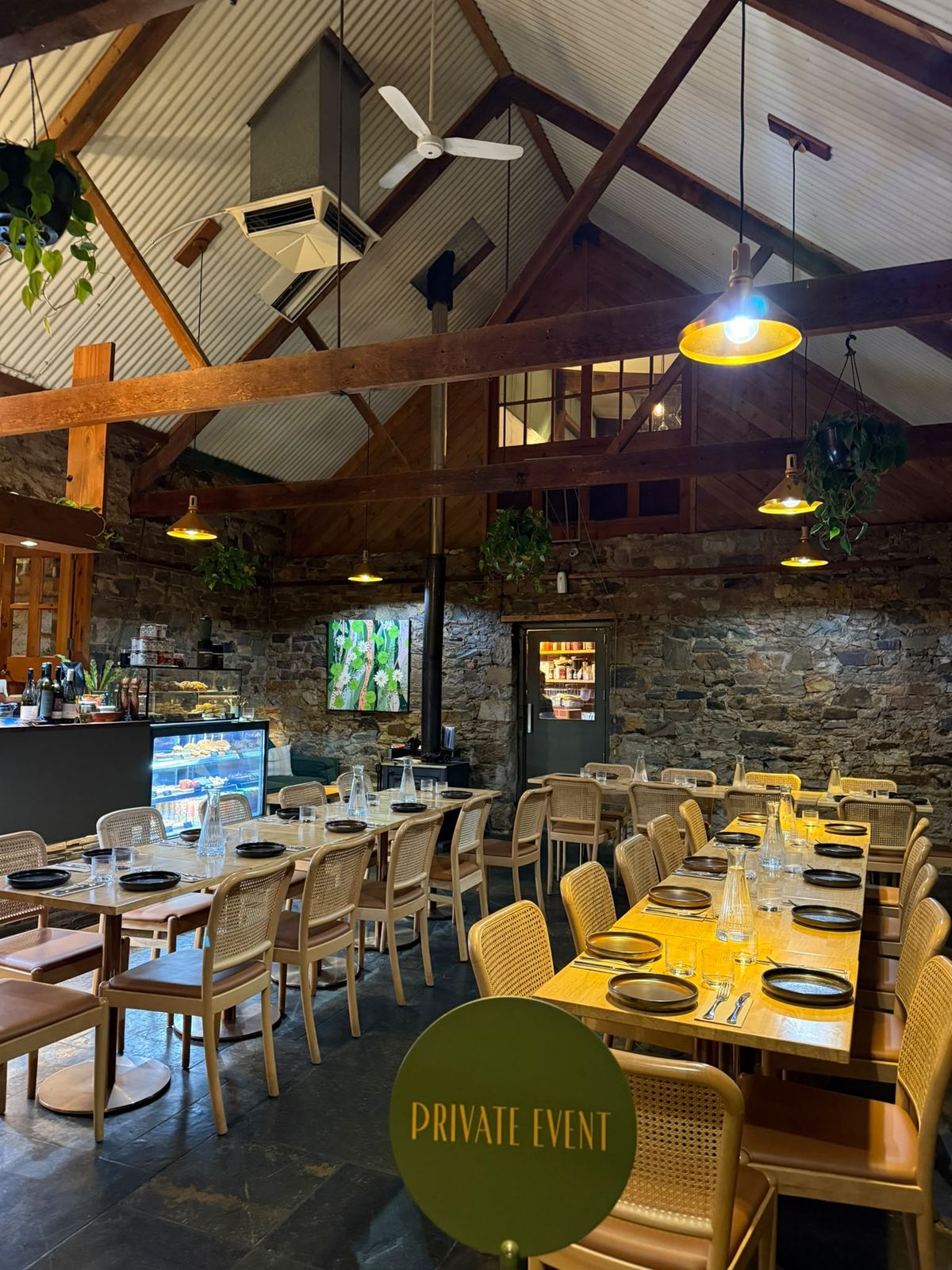 Private event seating inside the restaurant